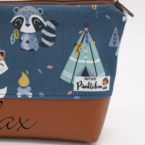Cosmetic bag customizable for children • Toiletry bag • Toiletry bag • Wash bag forest animal pattern image 6