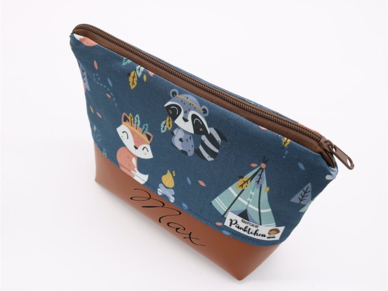 Cosmetic bag customizable for children • Toiletry bag • Toiletry bag • Wash bag forest animal pattern image 8