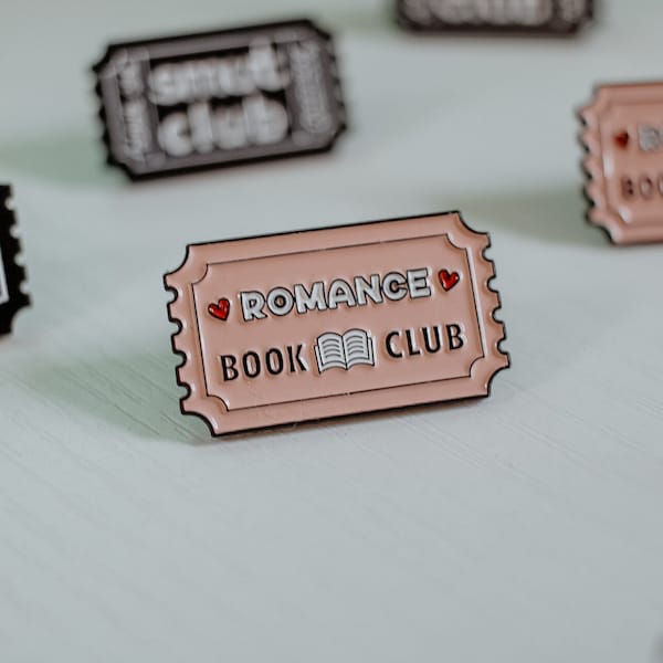 Book Club Pins | Romance | Smut | Emotional Damage | Fun Gift for Readers | Bookish Pins | Ticket Stub | Cute |