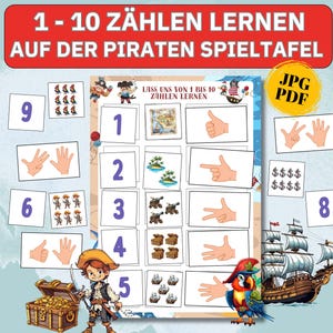 Spieltafel Finger Bildkarten Zahlen Mengen üben, Kita Zahlenkarten Sortierspiel Montessori Material Kindergarten homeschooling deutsch pdf