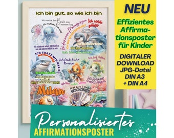 Sweet affirmation poster, personalized courage poster, motivational poster, positive affirmations, motivational sayings, poster children's name