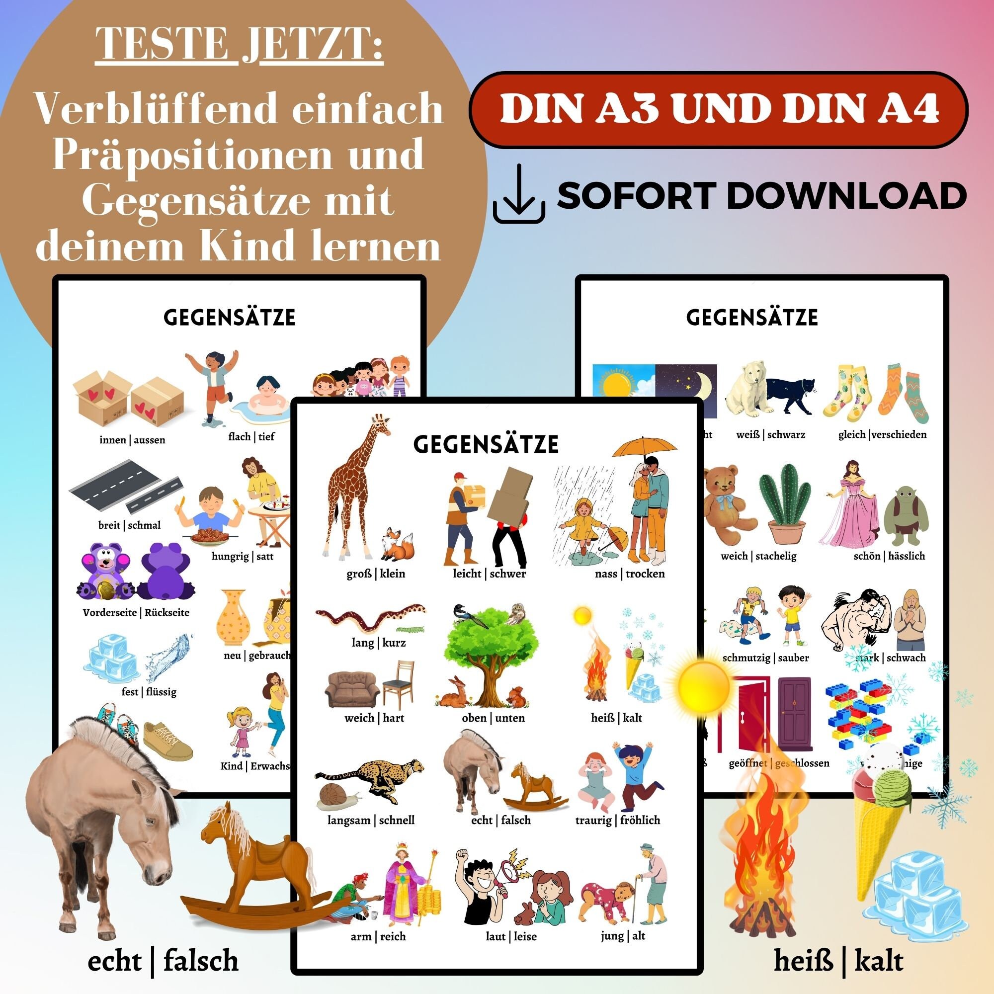 Learning Poster: Prepositions and Opposites | Learning Materials for ...