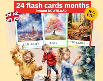 4 seasons learning posters montessori seasons flashcards, seasons learning cards, Months of the year cards months cards, seasons poster pdf