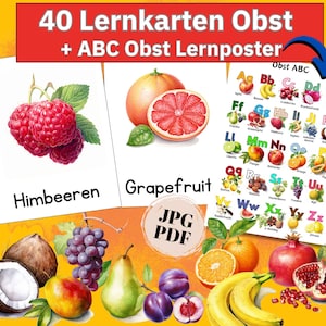 Fruit flashcards for children, fruit varieties flashcards, fruit cards, Montessori flashcards, fruit picture cards, fruit index cards
