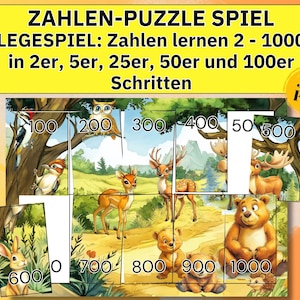 1-1000 Numbers Puzzle for Children Preschool Worksheets Elementary School, Matching Game Montessori Learning Numbers Children Toy Puzzle
