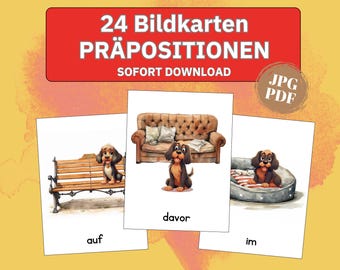 Bildkarten Präpositionen Lernkarten Kita Montessori Ideen Kinderzimmer Montessori Lernkarten Kinder Karten Kita Vorlagen, Flashcards german
