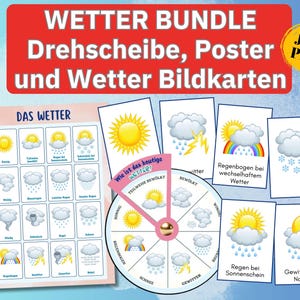 Bildkarten Montessori Wetter Uhr, Wetterrad Wetter Poster Wandbild, Kleinkind Zimmerdeko, Lernposter Wetter Karten Morgenkreiskarten Kinder