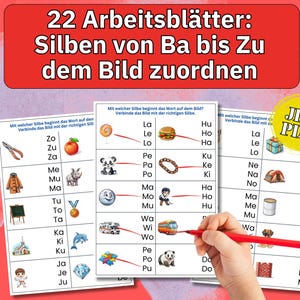 Lectura de sílabas, hojas de trabajo Montessori, sonidos iniciales, ejercicios preescolares, material de primaria, tareas preescolares, aprendizaje de letras, hojas de ejercicios pdf