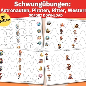 Swing exercises, practice sheets, learn to write, line drawing, tracing zigzags, Montessori learning material, preschool kindergarten