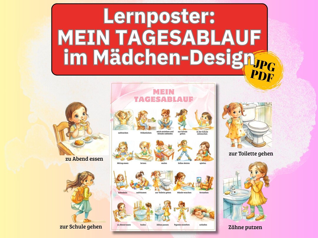 Daily Routine Plan for Children Poster Montessori Decor for Children's ...
