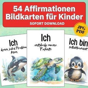 Affirmation für Kinder Karten Affirmationen Kinder Jungen Affirmationen Mädchen, Ermutigungskarten Kinder Selbstwertgefühl Set deutsch pdf