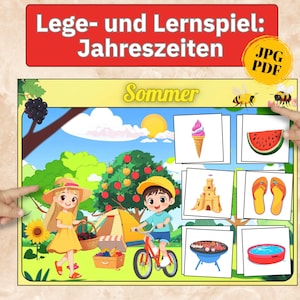 Sortierspiel 4 Jahreszeiten Bilder Jahreszeiten Kinder Spiele, Zuordnungsspiel Kita Legespiel Jahreszeiten Montessori Lernspiele Kinder Deko