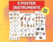 Musik Instrumente Poster Montessori Material Grundschule Bilder Instrumente Kinder Lernposter Musikinstrumente Kinder Musik Poster download