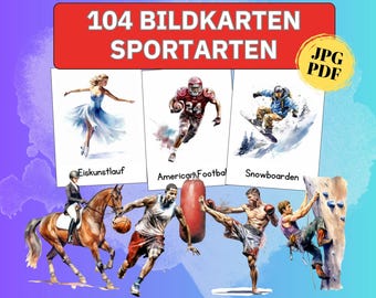 Picture cards sports learning cards flashcards Montessori learning material children sports cards sports figures movement cards sports exercises cards