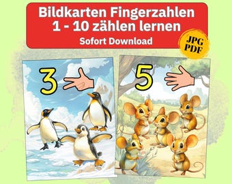 Finger counter for learning numbers and school math Montessori flashcards, math learning counting hands child routine, Montessori number pictures from age 3 pdf