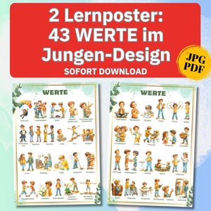 Karty wartości dla dzieci Plakat wartości, Karty uważności dla dzieci Wzmocnij, Wartości Przedszkole, Karty siły Pobierz, Ilustracja postaci