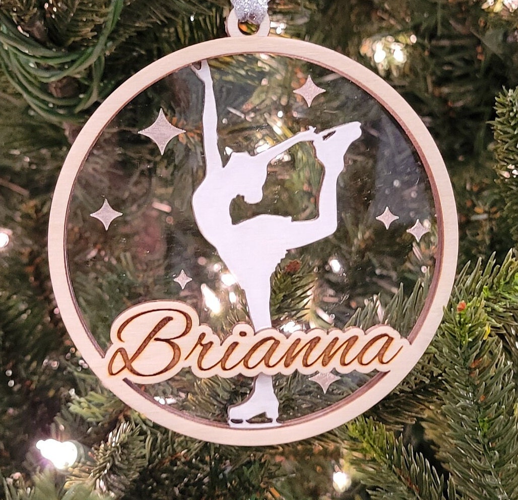 Glowforge | Lightburn | xTool | Skater | Figure Skating | Customizable Christmas Ornament Personalized SVG Laser Cut File