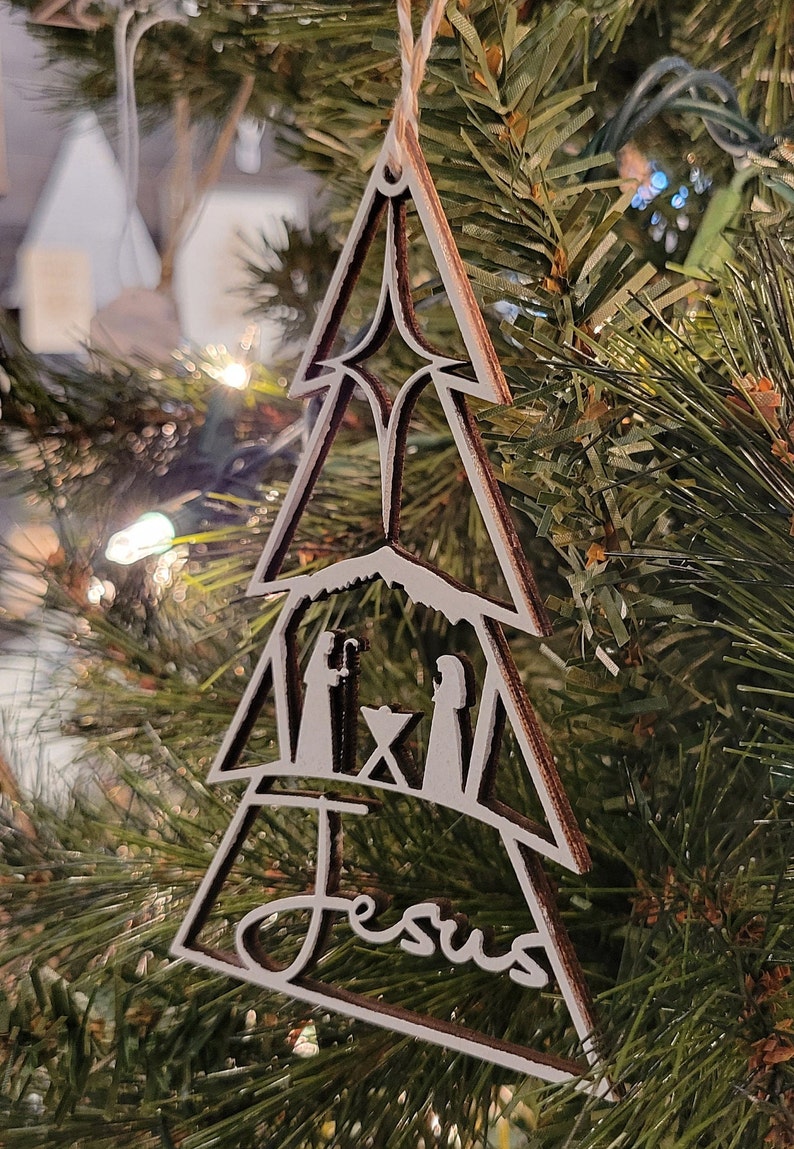 Jesus Christmas Tree Customizable Christmas Ornament