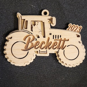 Glowforge | Farmer | Tractor | Lightburn | xTool | Customizable Christmas 2024 Ornament Personalized SVG Laser Cut File (Updated for 2024!)