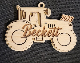 Personalized Tractor Ornament 2025 SVG Laser Cut File Wood/Acrylic