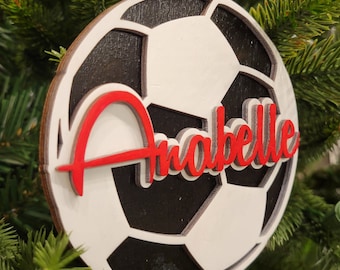 Soccer | Customizable Christmas Ornament | Personalized SVG Laser Cut File | Digital Download | Glowforge | Lightburn | xTool