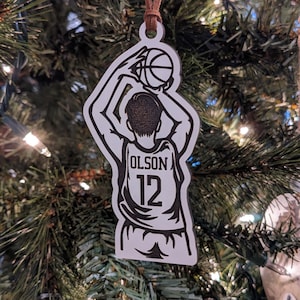 Glowforge | Lightburn | xTool | Basketball Player | Customizable Christmas Ornament Personalized SVG Laser Cut File