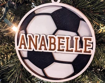 Personalized Soccer Ball Ornament SVG Laser Cut File (Digital Download) Wood/Acrylic