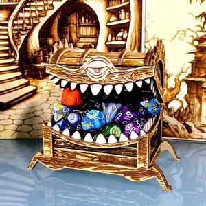 Mimic Brust D & D Würfel Box Sammler - Würfelgefängnis | Glühschmiede | Lichtbrand | xTool | Laser SVG | Digitaler Download | 3mm Durchmesser