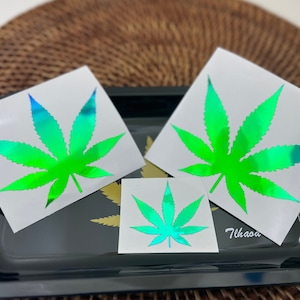 All Weatherproof Weed leaf decal, Cannabis leaf decal, 420 decal, Hemp sticker, Water Bottle Sticker, Bumper Sticker, Bumper Decal