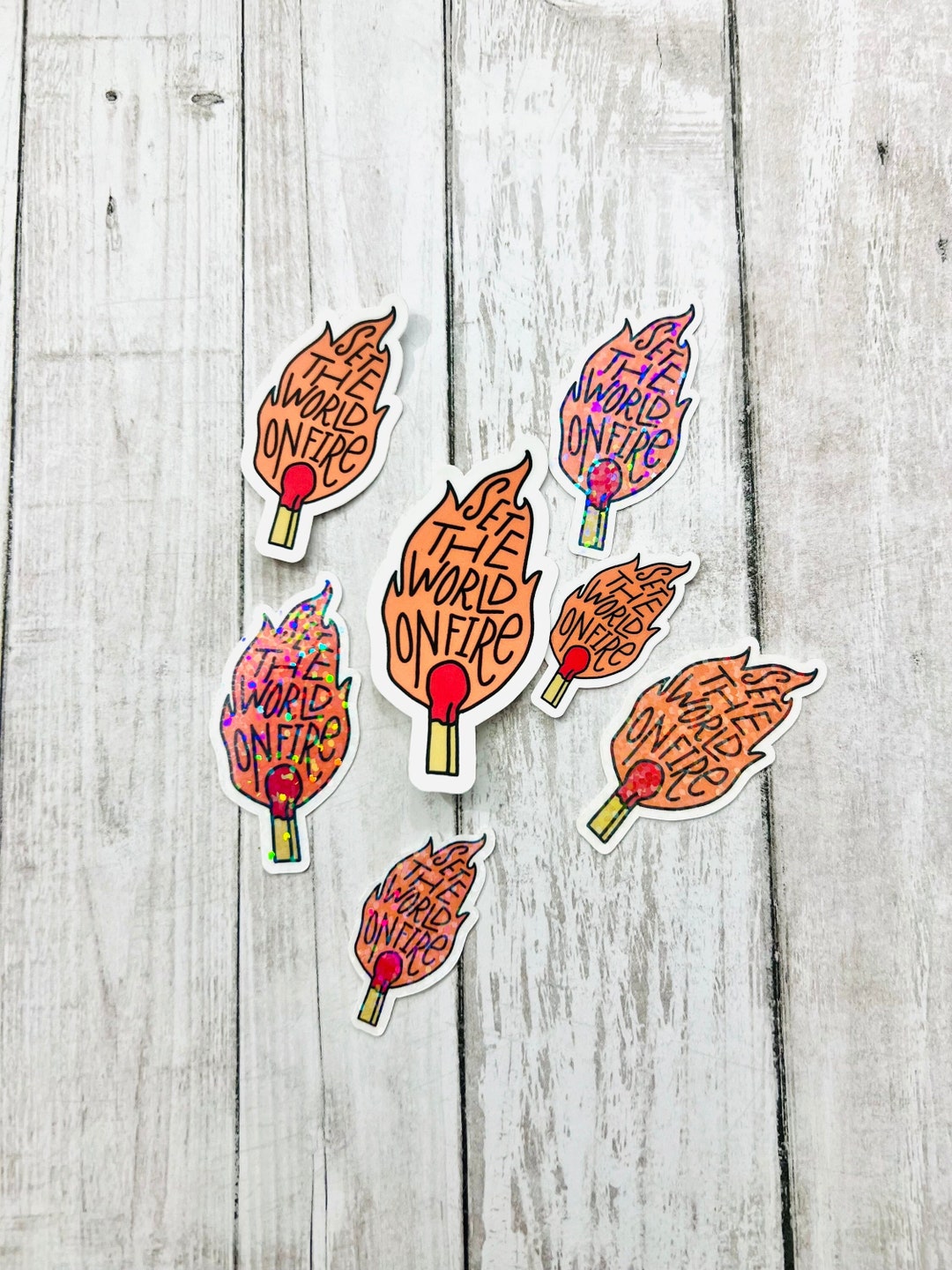 People On Fire Sticker Set the World on Fire Sticker, Vinyl Sticker, Funny Sticker, Water ...