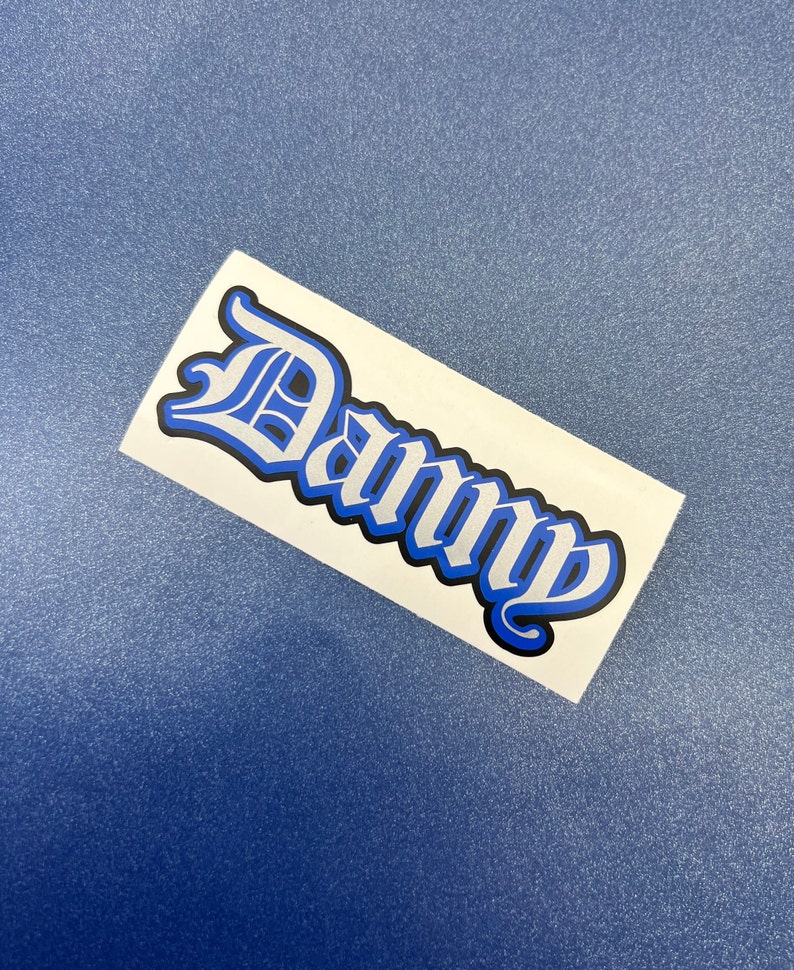 Old English Name Decals Glitter Vinyl Decals Name Decals Etsy