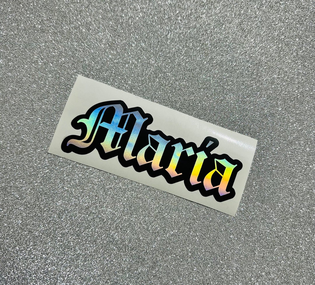 Old English Name Decals, Glitter Vinyl Decals, Name Decals, Layered Name Decals, Custom Name