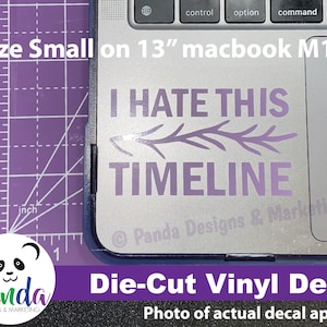 I hate this timeline vinyl die-cut decal sticker. Multiple sizes to place on car, cups, laptops and more.