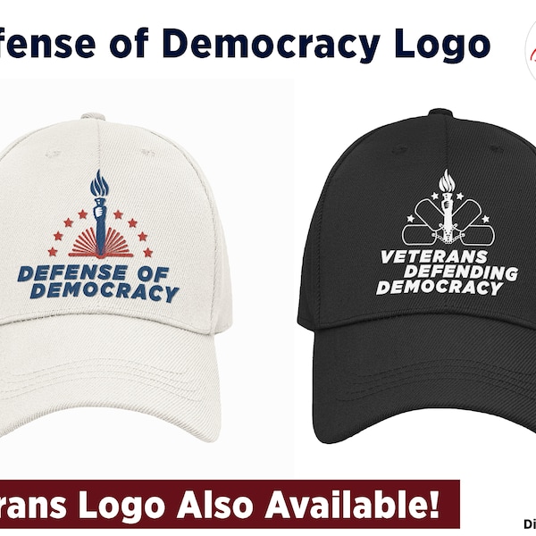 Embroidered Hat - Defense of Democracy Logo on Cotton Twill 6-panel unstructured baseball cap