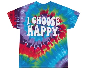 I Choose Happy Spiral Tie-Dye Tee | Colorful Psychedelic Spiral T-Shirt