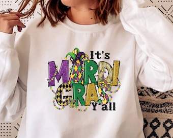 Mardi Gras Sweatshirt: New Orleans Carnival Fleur De Lis