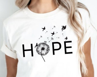 Dandelion Hope Shirt: Flying Doves Minimalist Tee