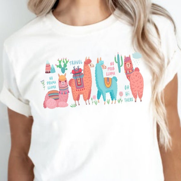 Funny Shirt, Cute Llama Shirt, Llama Sayings Shirt, No Prob Llama Shirt, Sarcastic Shirt, Llama Shirt, Funny Gift, Animal lover shirt