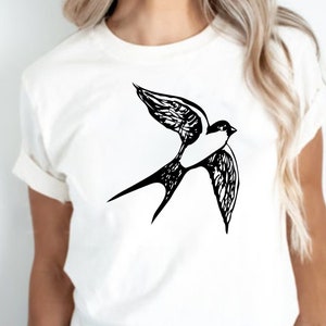 Swallow Shirt, Birds Shirt, Birds Graphic, Graphic birds, Nature tee, Christmas Gift, Fall Unisex Long sleeve Shirt