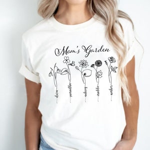 Custom Birth Flowers Mom Shirt,Birth Month Shirt With Kids Names, Personalized Mom Shirt, Mother's Day Shirt, Floral Mom Shirt,Gift For Mom