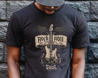Rock and Roll is My Soul Shirt, Vintage T shirt, Guitar Shirt, Vintage Sweatshirt, Guitar T shirt, Music Gift, Music Teacher Gift, Music Tee