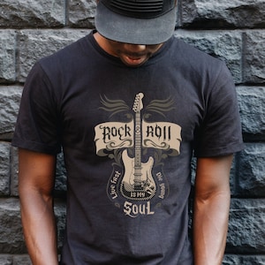 Rock and Roll is My Soul Shirt, Vintage T shirt, Guitar Shirt, Vintage Sweatshirt, Guitar T shirt, Music Gift, Music Teacher Gift, Music Tee