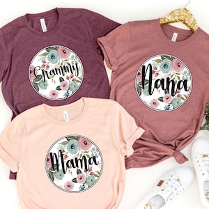 Custom Retro Floral Mama Shirt, Personalized Mom Shirt, Mother&#39;s Day Shirt, Nana Mimi Grammy Mavmav Lolly Grams Memaw Shirt, Gift For Mom
