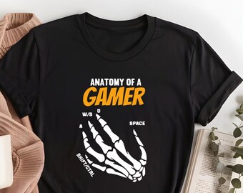 Gamer Skeleton Hand T-Shirt: Funny Halloween Gaming Gift