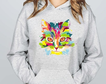 Girls Cute Cat Ear Hoodie Sweatshirts Greece Greek Cat Dog Paw Heart Midriff-Baring Pullover Tops Blouse