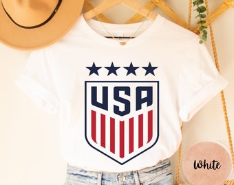 USA Women's Soccer Logo Shirt, World Cup Soccer United States Supporter American Shirt, USA National Soccer Team, Champions America Soccer