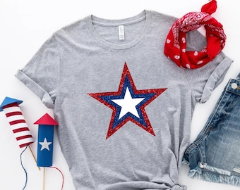 4th of July Star Shirt: Patriotic America Flag Tee