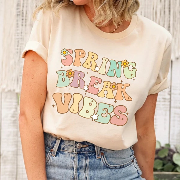 Spring Break Teacher Shirt, Kids Spring Break Vibes Gift, Holiday Shirt, Elementary teach gift grade level cute vibes