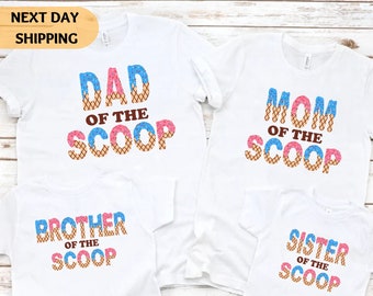 Custom Scoop Gender Reveal Party Shirt, Ice Cream Family Party Shirts, Scoop T Shirt, Aunt Gender Reveal Party Tee, Birthday Party Shirts