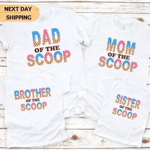 Custom 'Scoop' Gender Reveal Shirts: Ice Cream Family Matching Tees image 1